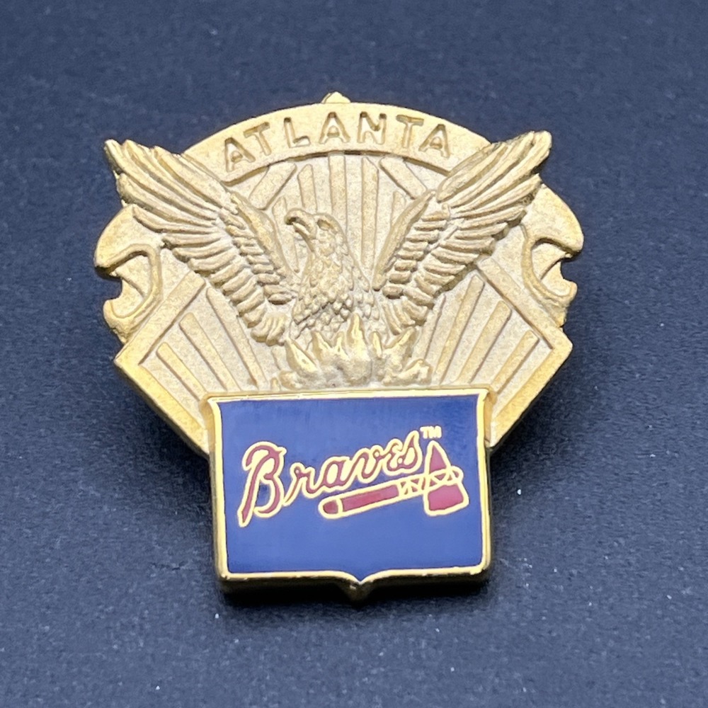MLB Baseball Atlanta Braves Bald Eagle Gold Tone Lapel Hat Pin